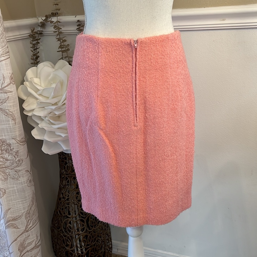 BANU Paris Wool Vintage Bubblegum Pink Blazer & Skirt Set Gold Buttons Sz 10 - Picture 12 of 13